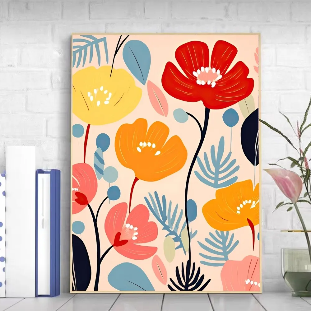 Henri Matisse Abstract Wall Art Flower Market Colour Poster Self-adhesive Art Poster Retro Sticker DIY Room Vintage Decorative