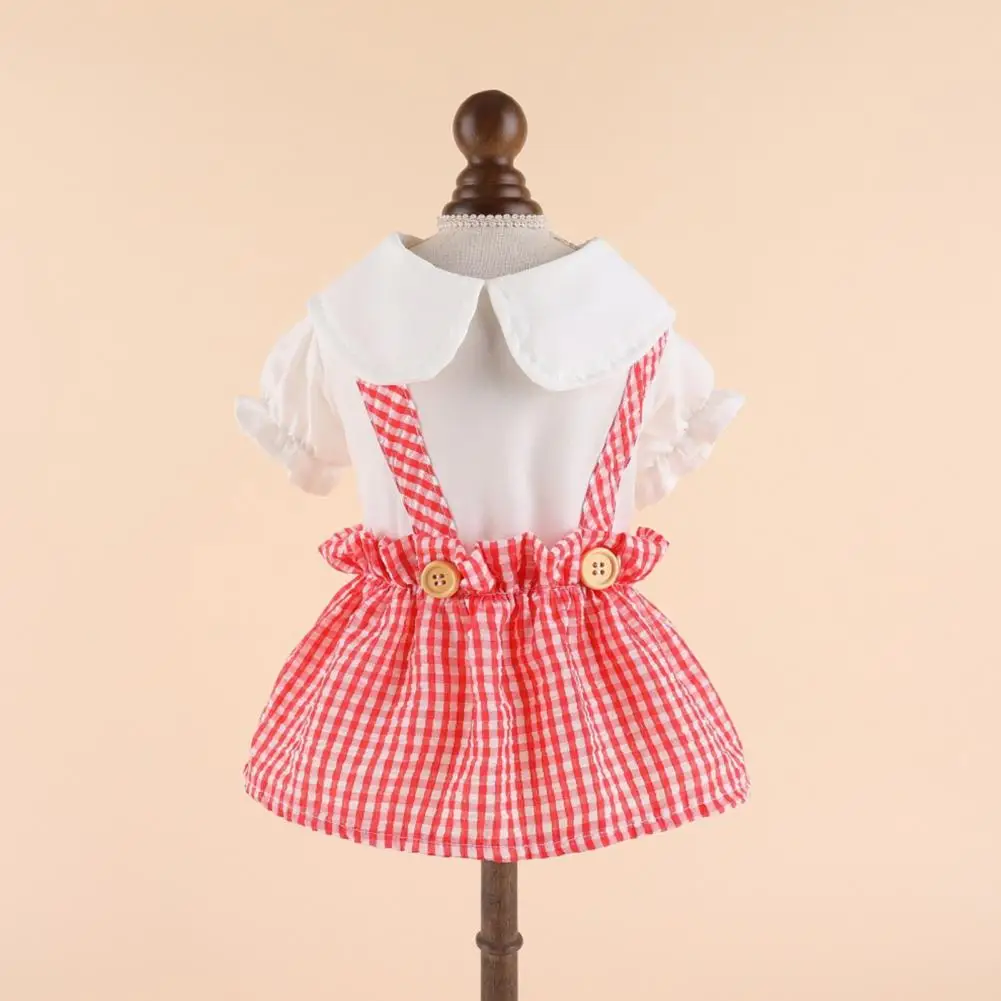 

Two-legged Plaid Print Dress for Pet, Clothes for Puppy and Cat, Dog Clothes, Doll Collar, Spring and Summer