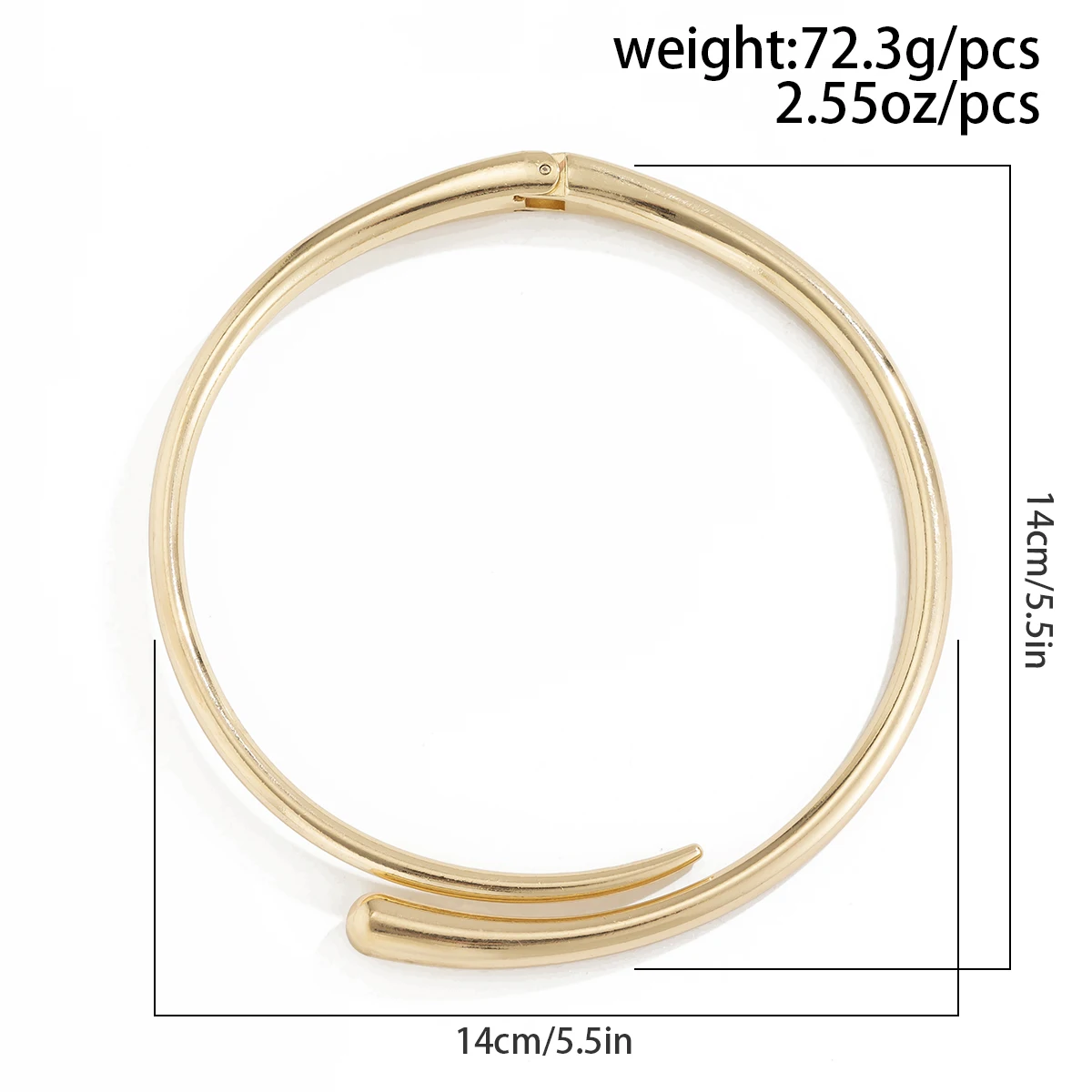 IngeSight.Z Minimalism Smooth Metal Open Torques Necklace for Women Classic Gold Color Water Drop Choker Necklace Party Jewelry