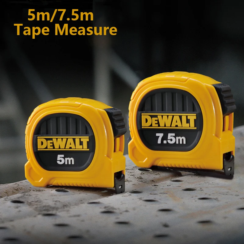 DEWALT 5m/7.5m DWHT36156L DWHT36158L Steel Ruler Tape Measure Wear-Resistant High-Precision Measuring Ruler Hand Tools