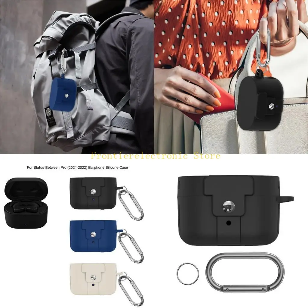 

G8DB Dust-resist Silicone Case Cover for Status Between Earbuds with Carabiner