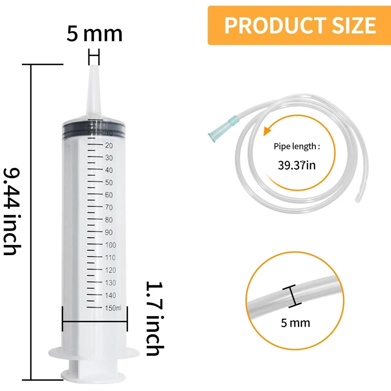150ml Car Oil Pump Large Capacity Extractor Syringe with Scale for Cars Truck Oil Exchange Automobile Tools Mechanical Workshop