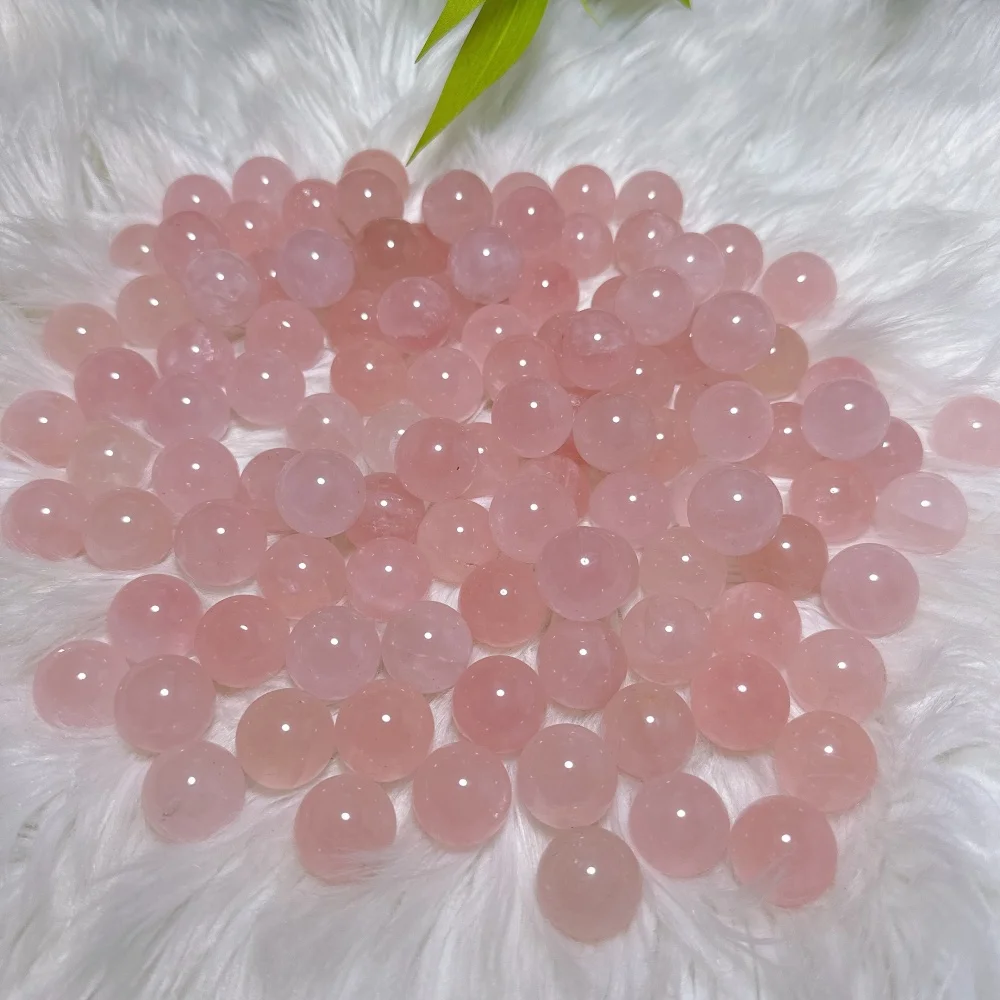 2PC 4A Natural Rose Crystal Pink Quartz Stone Small round Beads for DIY Making Jewelry Crafting