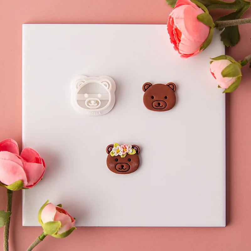 Cute Bear Soft Pottery Clay Cutter Handmade Polymer Earrings Pendants Jewelry Decoration Modeling Tool DIY Pottery Craft Tools