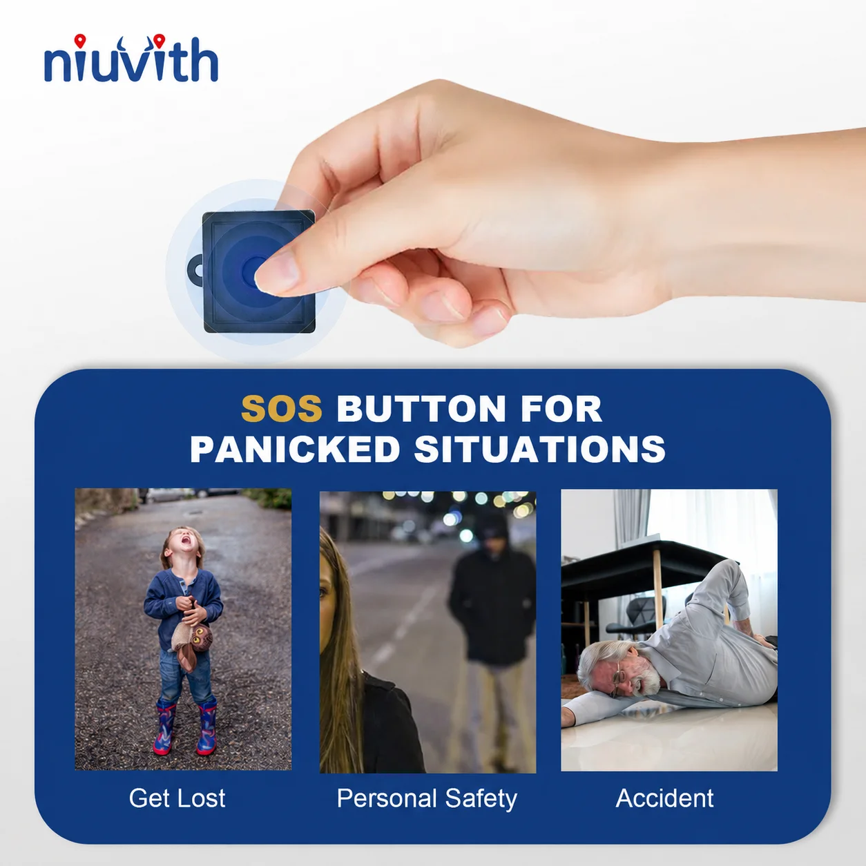 Niuvith 4G Mini GPS Tracker Real-Time Locator SOS Alarm for Kids Elderly Pets Vehicles Free APP SIM Card Included view 2