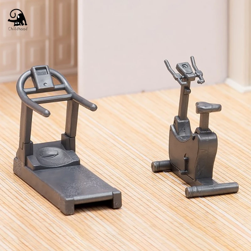 1Set Doll House Scene Decoration Model Mini Fitness Equipment DIY Handmade Building Model