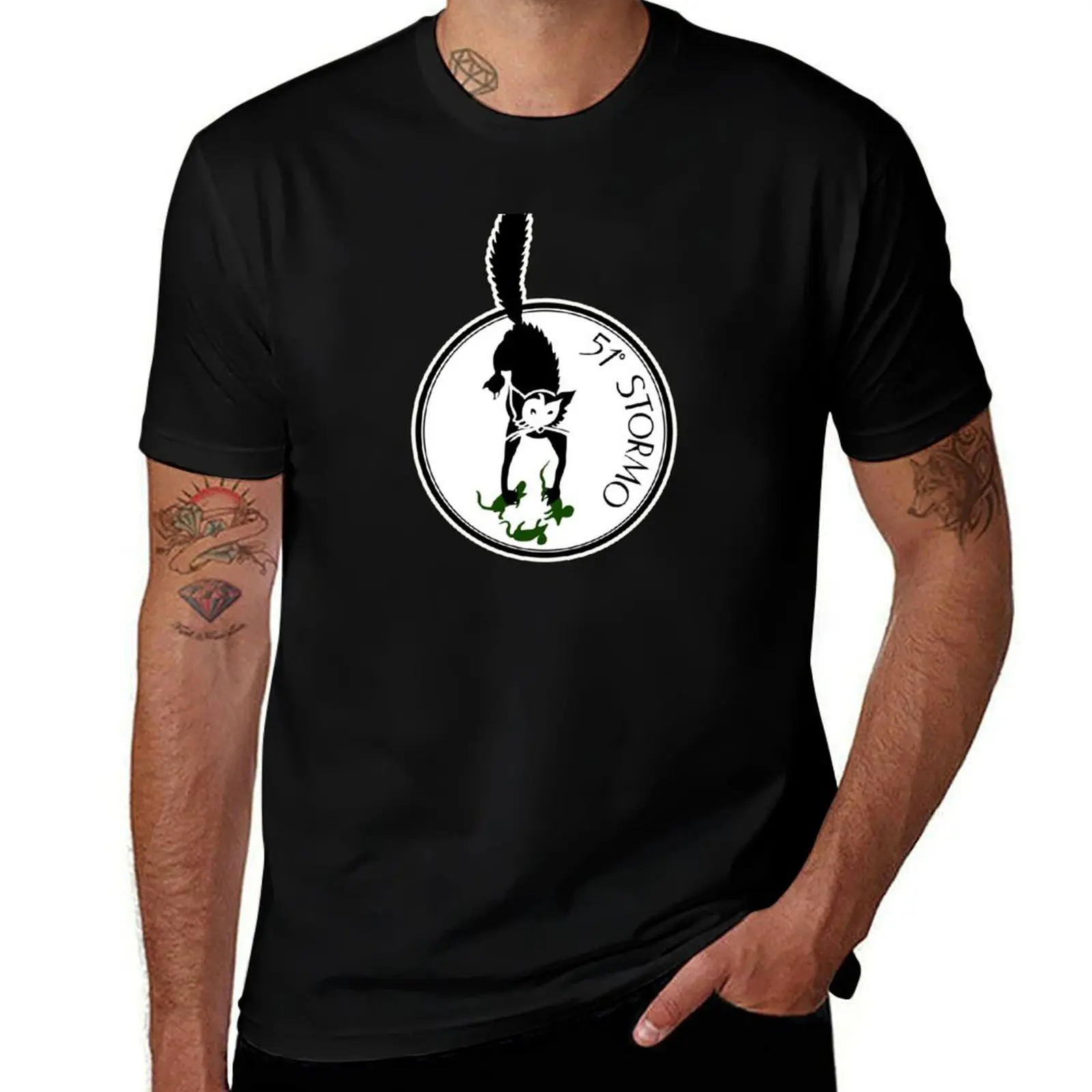 51o Stormo Caccia - White Edge - - Regia Aeronautica Camiseta estilo limpio Camiseta de algodón Camiseta 100%