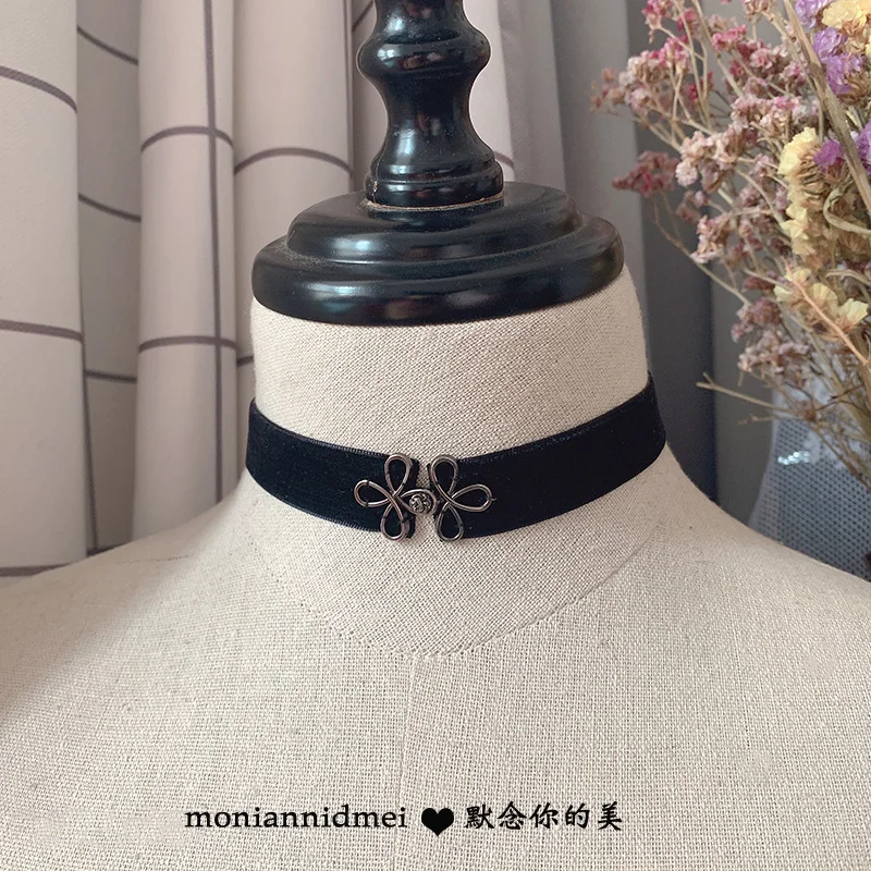 LOLITA Black Dark Girl Punk Niche Collar Girl's Choker Necklace kawaii accessories