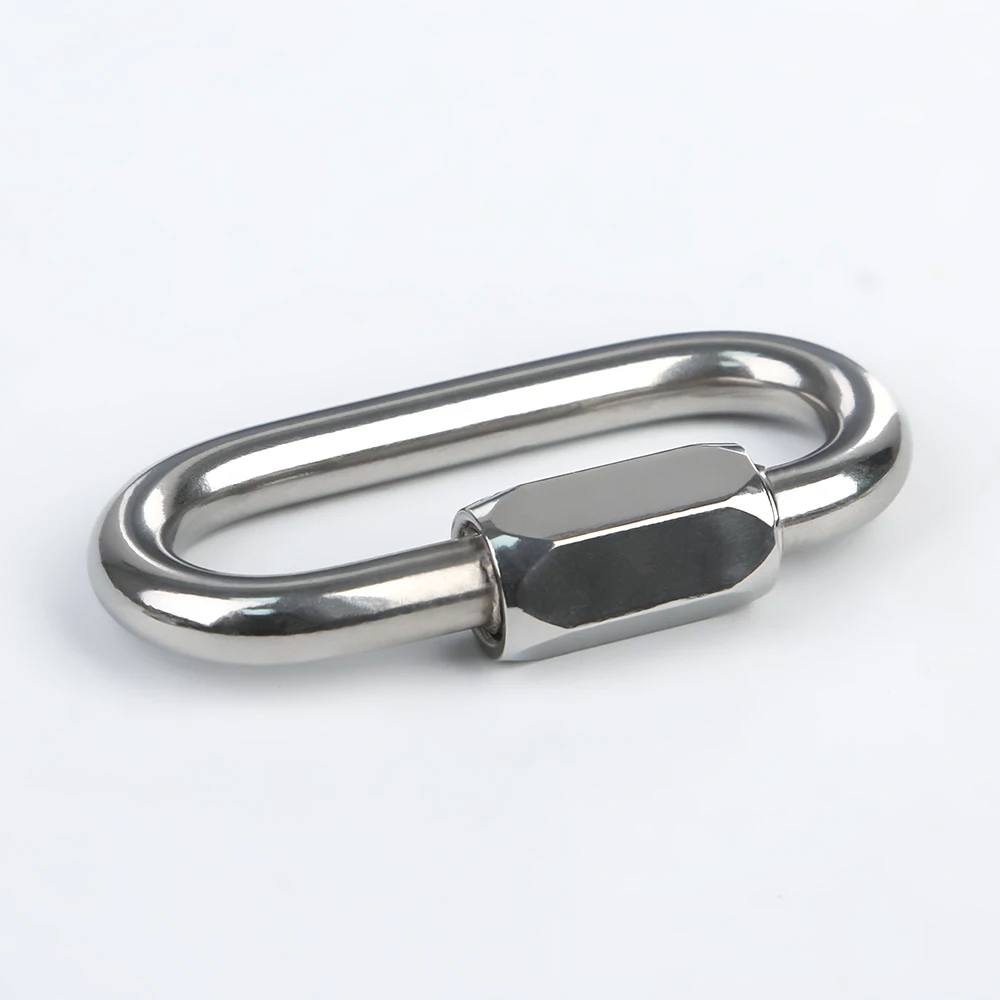 XINDA Safety Carabiner Stainless Steel O-Shape Screw Gates Buckle Hook Rock Climbing Link Ring