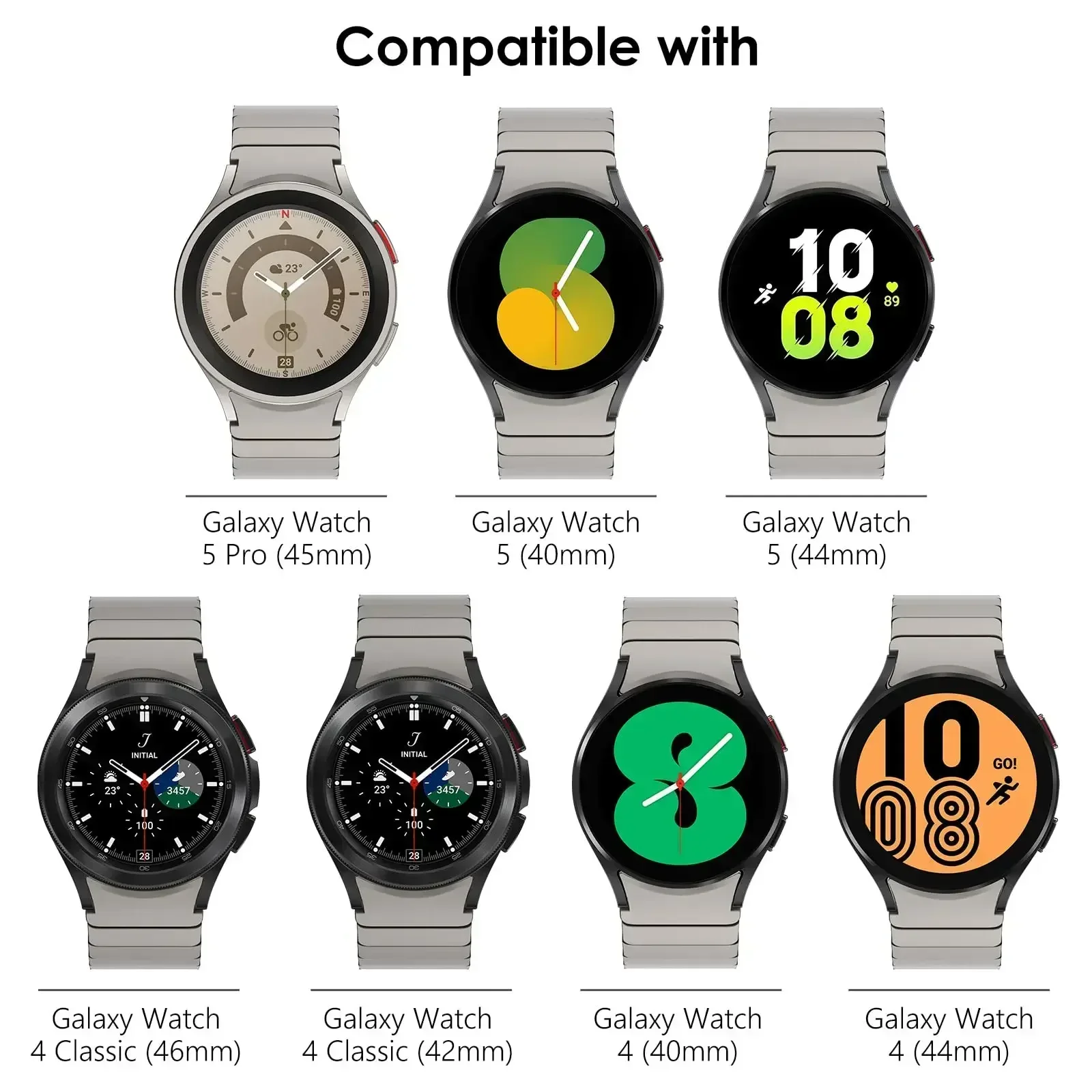 삼성 갤럭시 시계 6 용 팔찌 클래식 47mm 43mm 밴드 4 42 46mm Watch4 5 Pro 44mm 40 45mm 용 간격 없음 스테인레스 스틸 스트랩