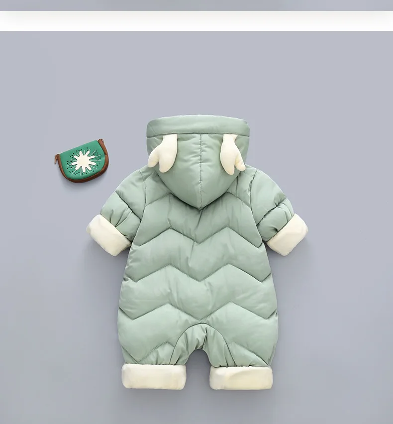 1-3 Jahre Baby Dicker Samt-Strampler Kleidung Winter Herbst Gepolsterter Warmer Einteiler Baby Mädchen Junge Overall Kinder Latzhose Neugeborenen Daunenanzug – Detail 4