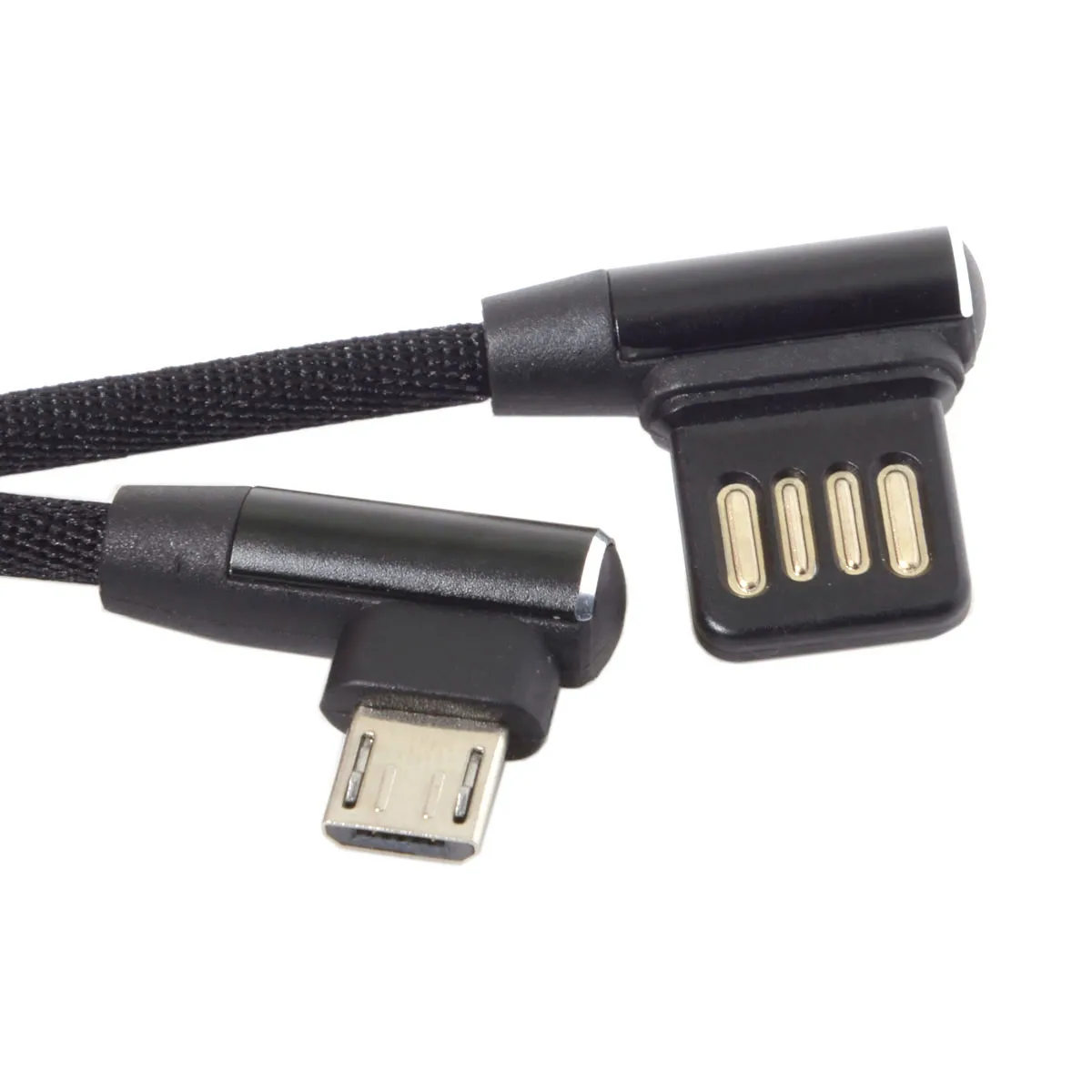 CYDZ Micro USB 5Pin/USB-C 3.1 Type-C to Left Right Angled 90 Degree USB 2.0 Data Cable with Sleeve for Tablet & Phone 15cm