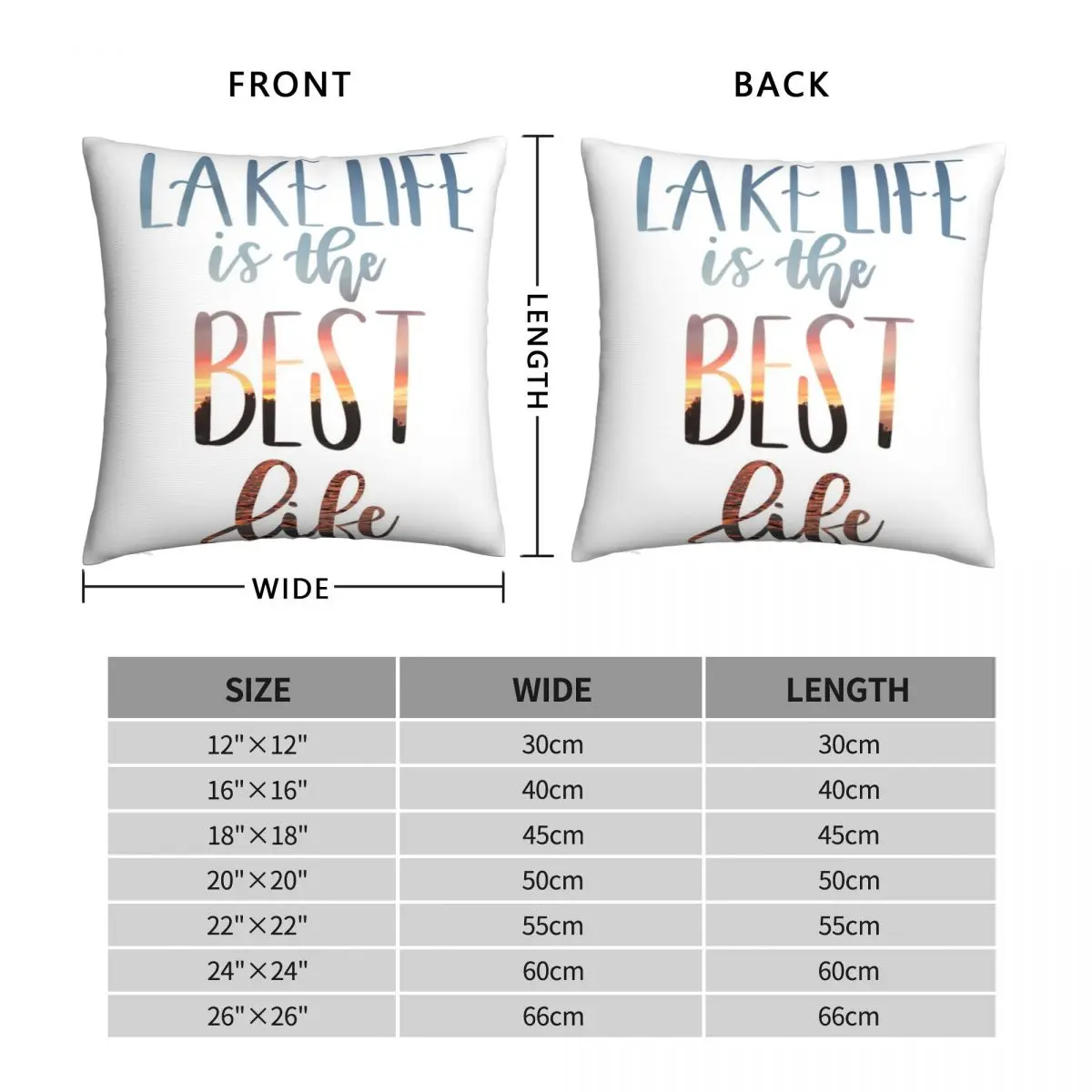 Lake Life Is The Best Life With Photograph Square Pillowcase Polyester Linen Velvet Pattern Zip Decor Room Cushion Cover 18