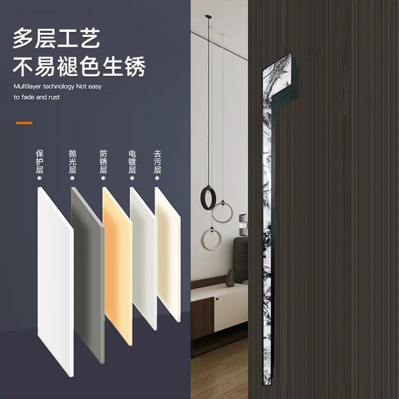 Aluminum alloy handle hotel door handle brass handrail