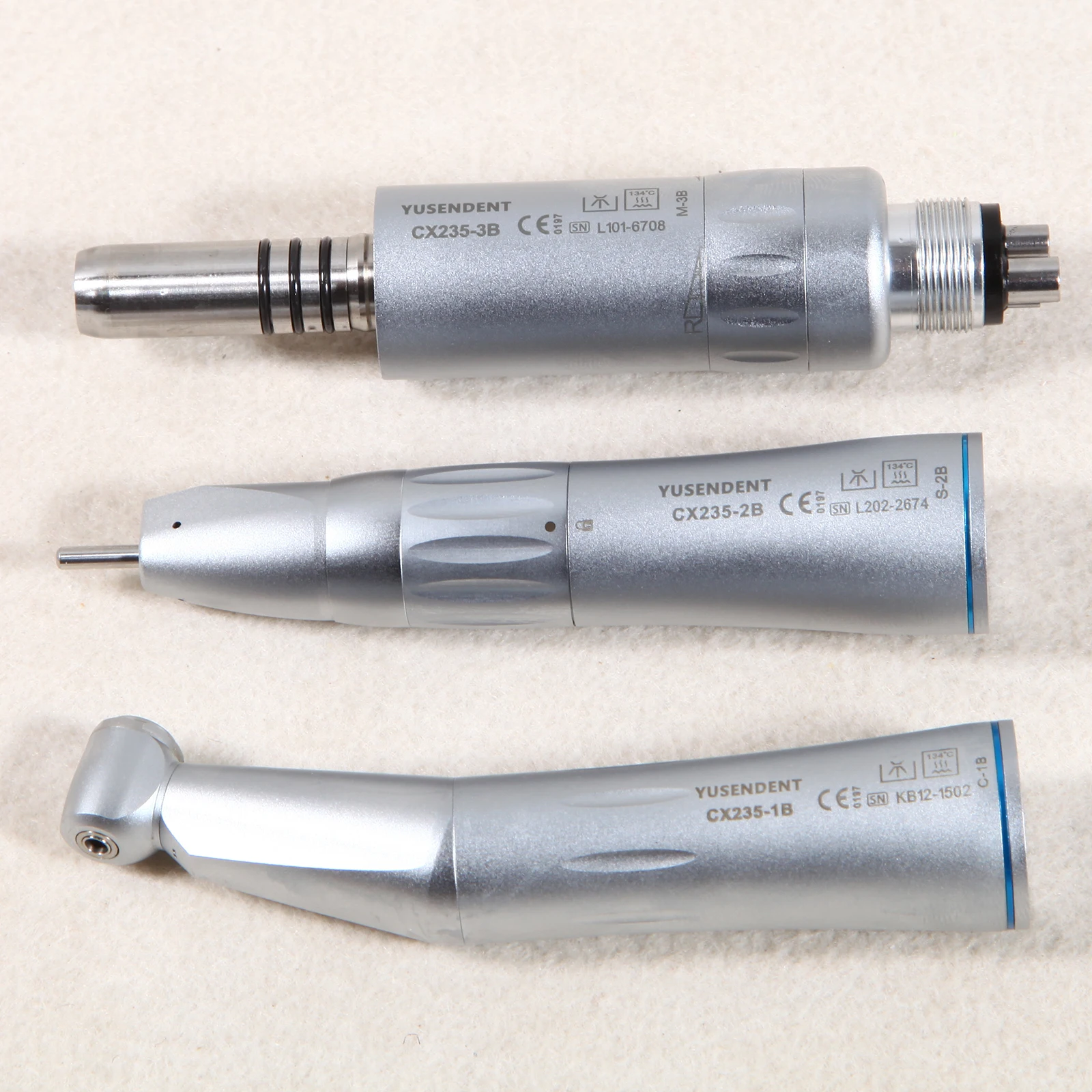 

COXO-YUSEN Dental Internal Water Low Speed Push button Contra Angle Straight Nosecone Handpiece with Air Motor 4 Hole NSK CX235