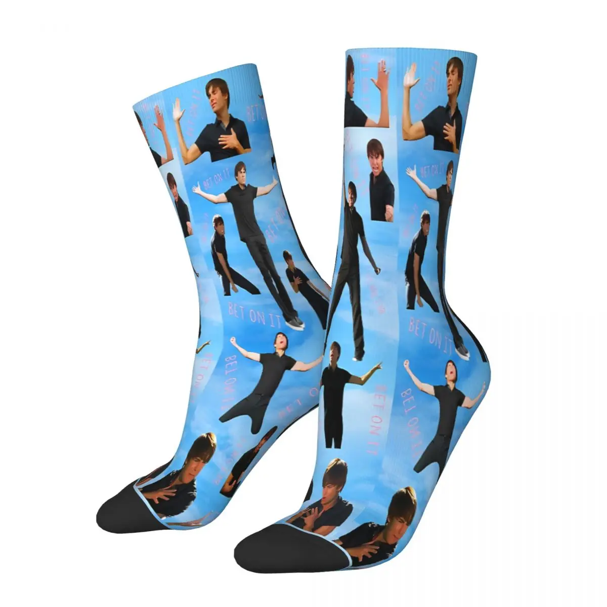 Zac Efron Troy Bolton Bet On It High School Musical Meme Socks Male Mens Women Autumn Stockings Harajuku