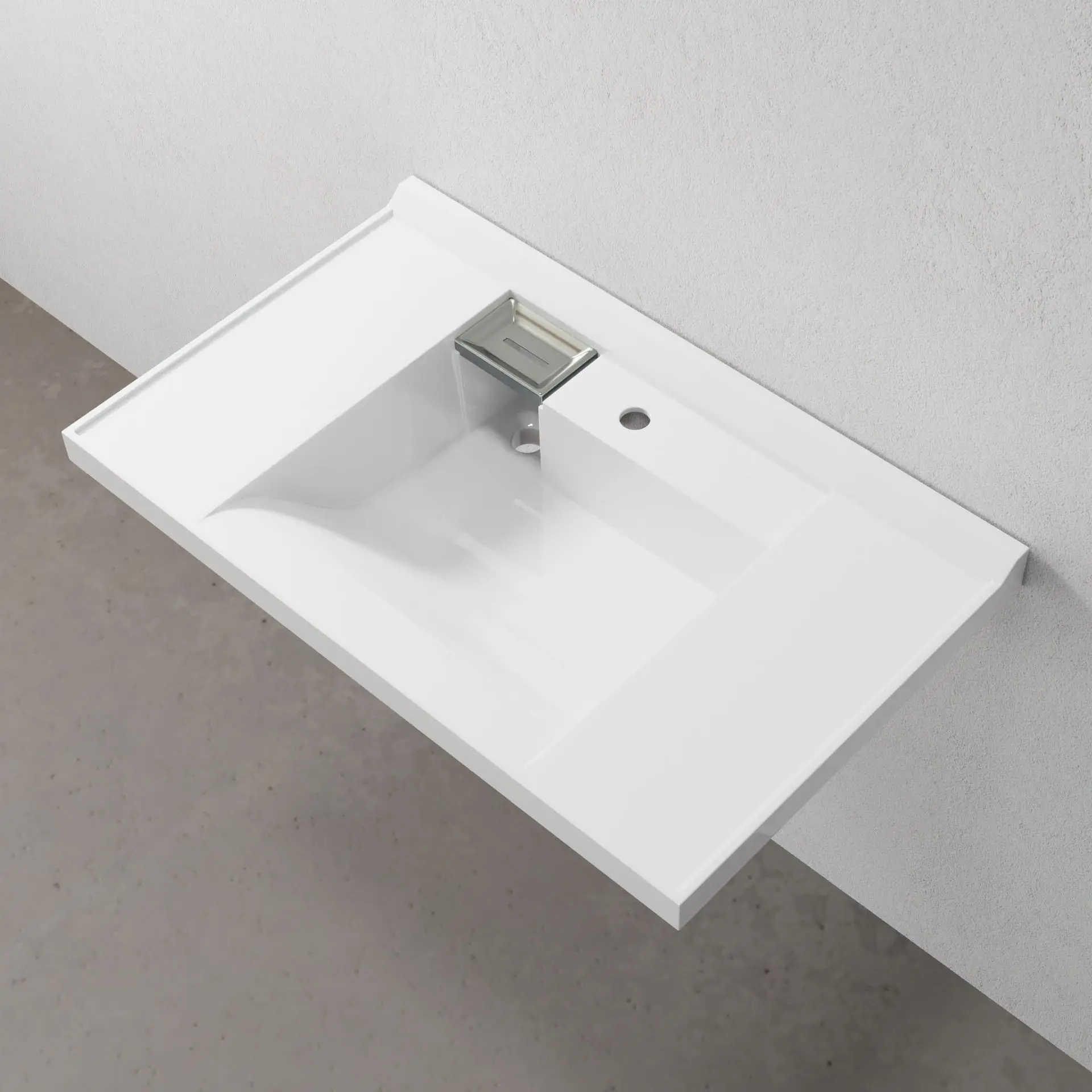 Artificial stone integrated molding bathroom cabinet toilet seamless large capacity domestic acrylic Corian wash basin