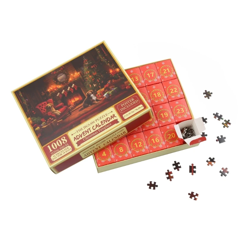 Weihnachts-Adventskalender 2023 für Kinder, 24 Tage Puzzle-Countdown-Kalender D5QF