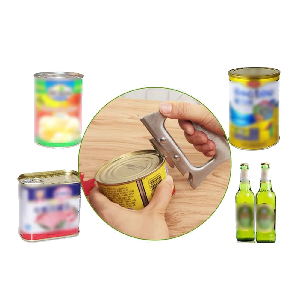 

Stainless Steel Manual Hand Grip Bottle Opener Multifunction Beer Opener Useful Lid and Jar Opener for Home Indoor Outdoor Campi