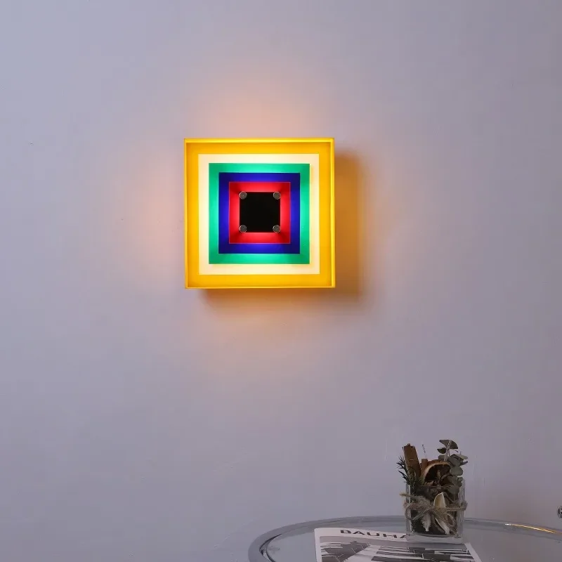 Lampa ścienna w stylu Memphis Kolor Vintage Bauhaus Minimalistyczny salon Sypialnia Przejście Atmosfera Malarstwo dekoracyjne