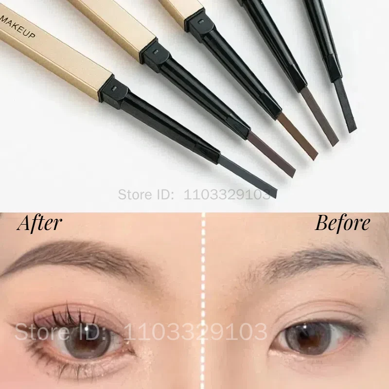 5 colores con cepillo lápiz de cejas de doble cabeza impermeable suave lápiz de cejas a prueba de sudor Gel de cejas lápiz de tatuaje cosméticos
