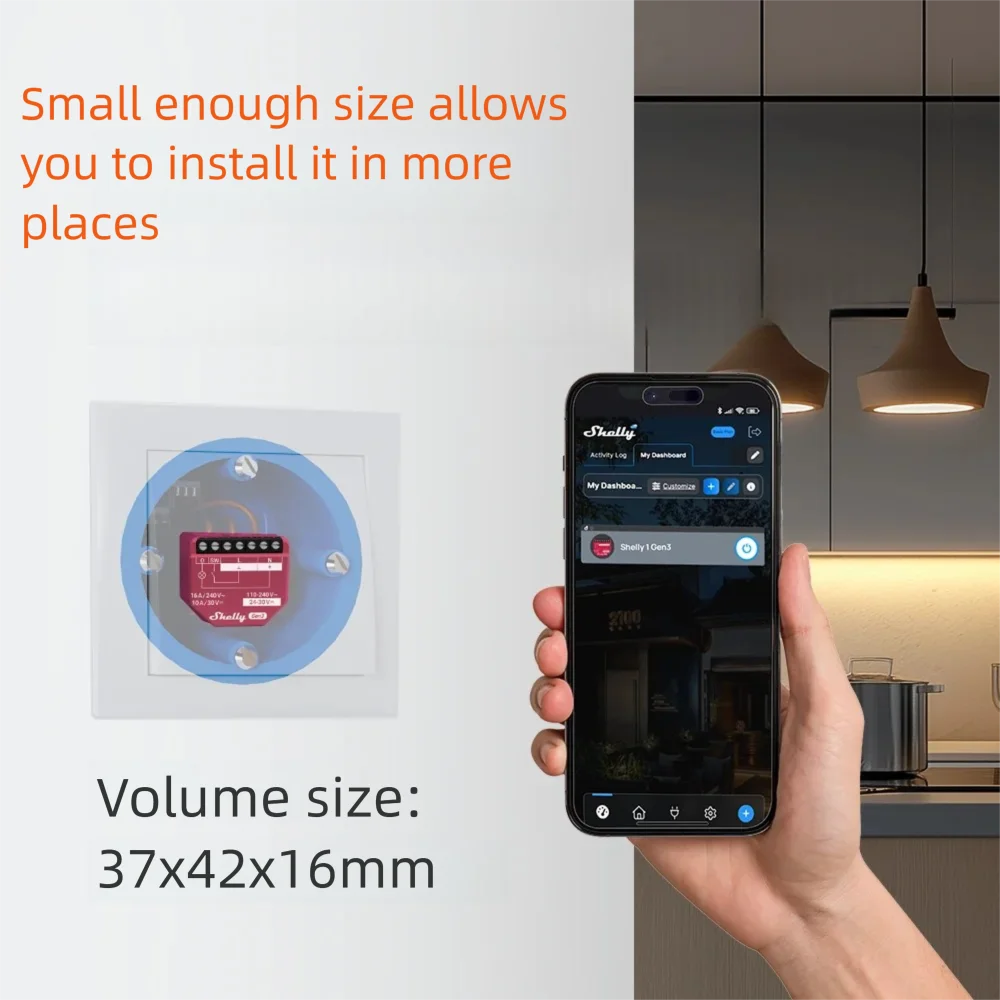 Shelly 1PM Gen3 Matter Smart Switch 16A with Power Metering Free Cloud Data  Energy Optimization Analysis for Home Automation