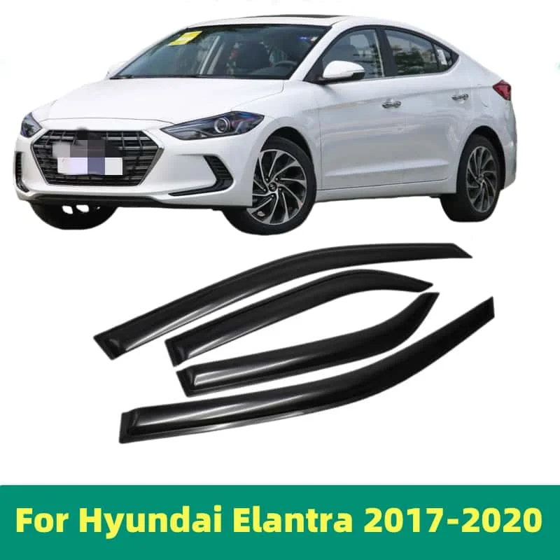 For Hyundai Elantra 2017 2018 2019 2020 Car Door Window Visor Rain Sun Guard Deflector Trim Shade Awning Shelter Raincoat