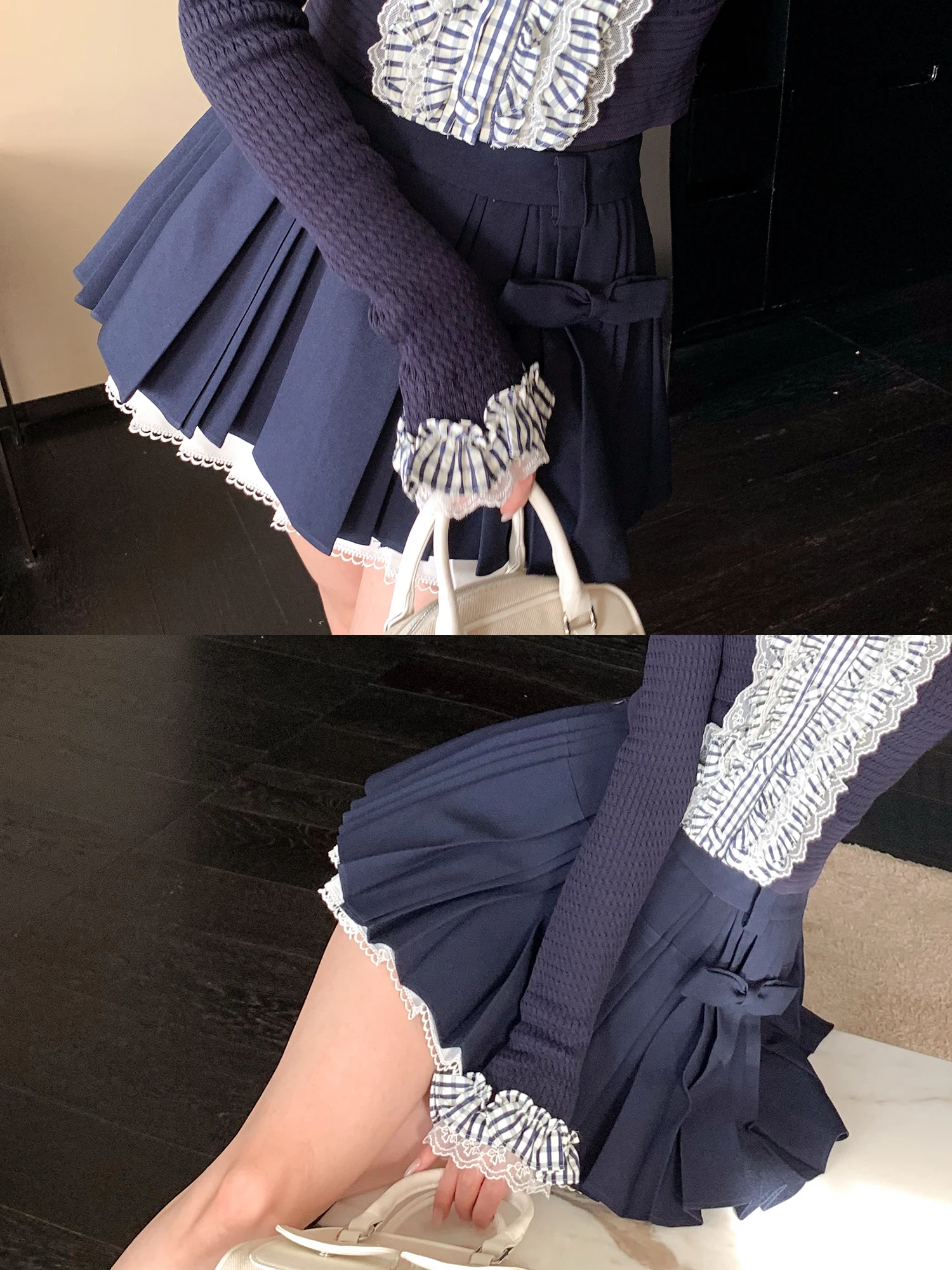 

Новая женская юбка с завышенной талией и узлом, универсальная, для повседневной носки, А-силуэт