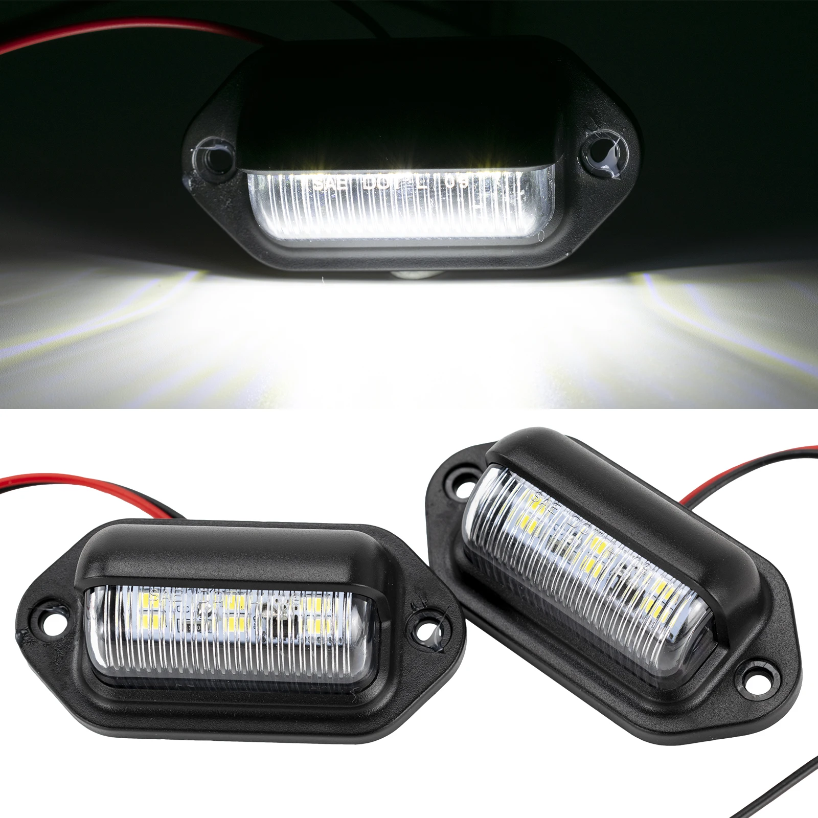 

2pcs 12V 24V LED Caravan License Plate Light Car Signal Light Camper Trailer Number Plate Lights Tail Lamp SUV VAN Waterproof