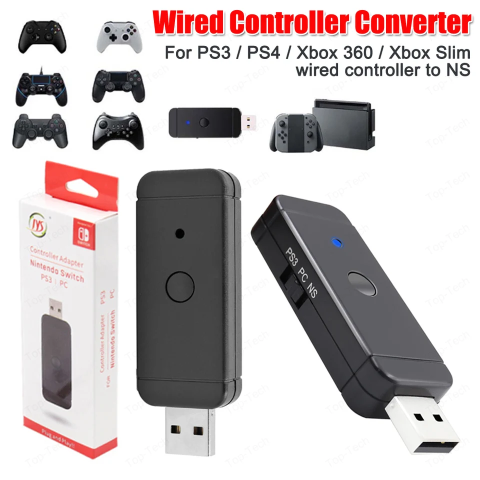 For PS4 Xbox One Wired Wireless Controller Adapter for Nintendo