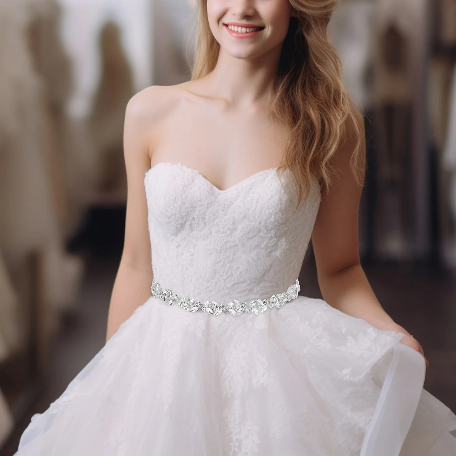 270 سنتيمتر حجر الراين حزام ثوب الزفاف شريط من الساتان فساتين الزفاف الرسمية تألق زين اليدوية وشاح وصيفه الشرف سلسلة الخياطة حزام #4