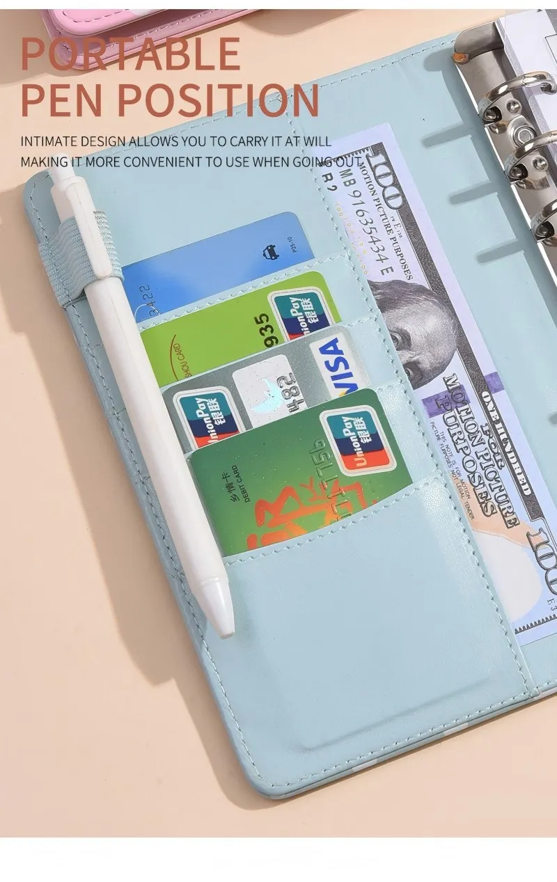 Nuovo raccoglitore per notebook in pelle PU A6 raccoglitore economico ricaricabile a 6 anelli per carta di riempimento A6, copertina raccoglitore per agenda personale a fogli mobili