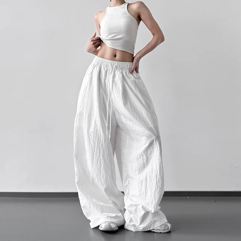 

Женские серые брюки Y2K, уличная одежда в стиле Харадзюку, широкие брюки, мешковатые спортивные штаны-карго с карманами большого размера