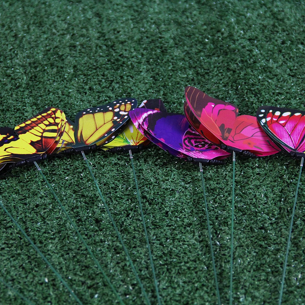 

24pcs Simulation Butterfly Decor Garden Stakes Waterproof PVC Decoration Plant Ornament DIY Craft