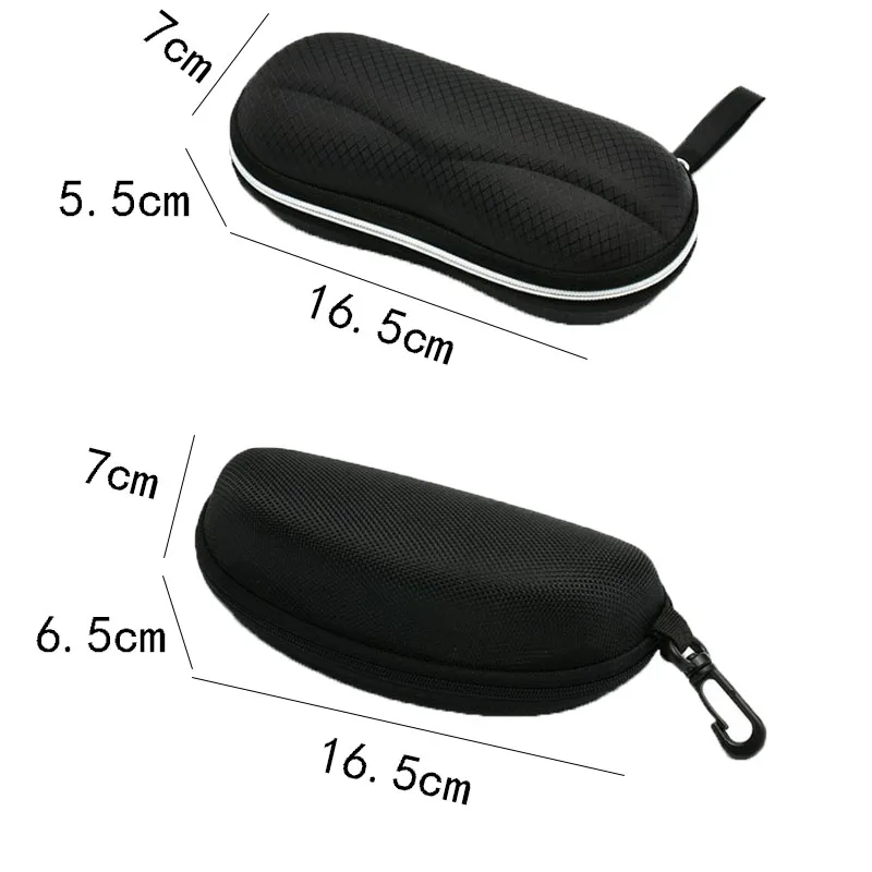 Men and Women Protective Glasses Case Sunglasses Hard Case Travel Protective Glasses Bag Black Portable Accessories Zipper Box