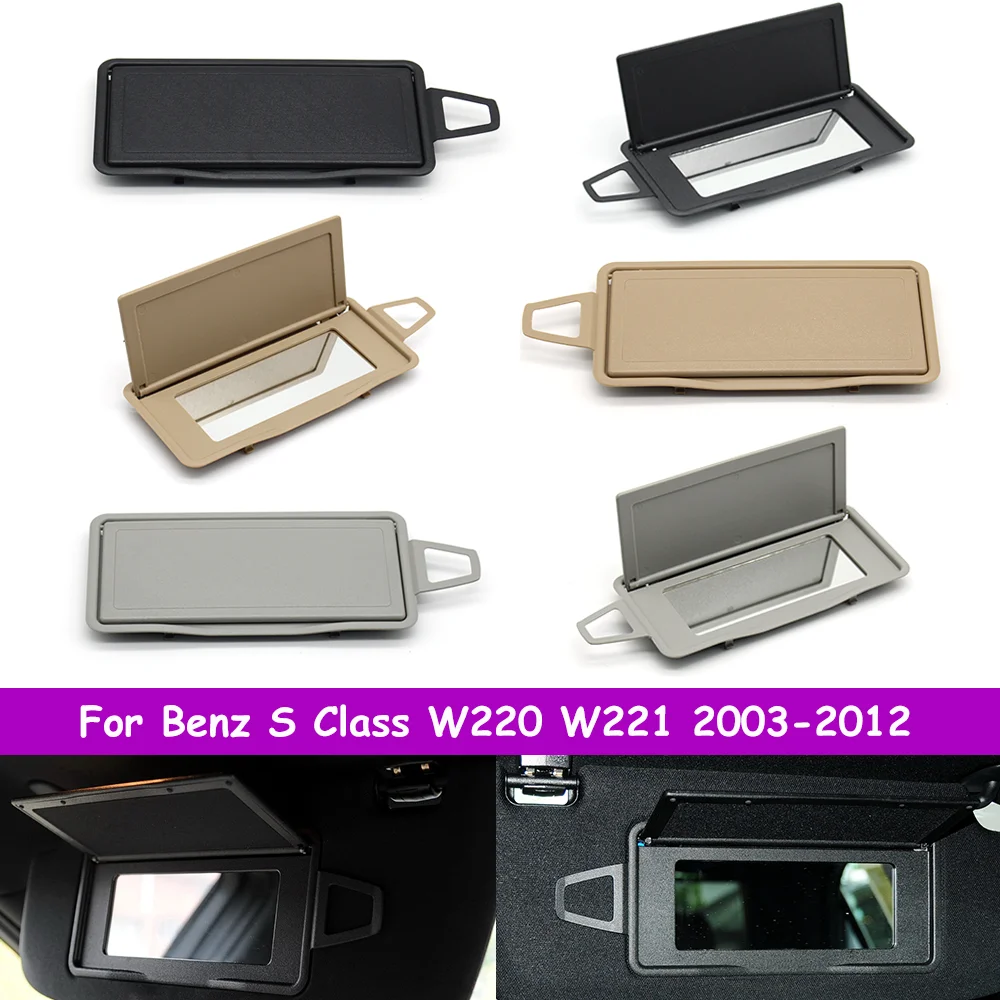 W220 W221 2003-2012 Car Sunshade Sun Visor Glass Cover Makeup Mirror Holder Panel Cover For Benz S Class 2208100110 2208100210