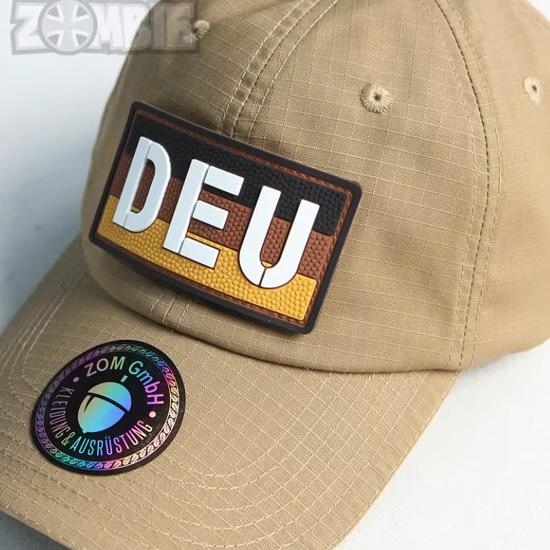 Gudejun Outdoor Tactical Khaki Sun Hat with Velcro Fastening and Baseball Cap Design view 3