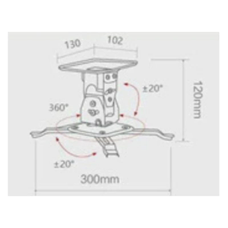 Universal Projector Wall Ceiling Mount Hanger LCD/DLP Video Projection Mount Bracket Swivels & Tilts-A25R