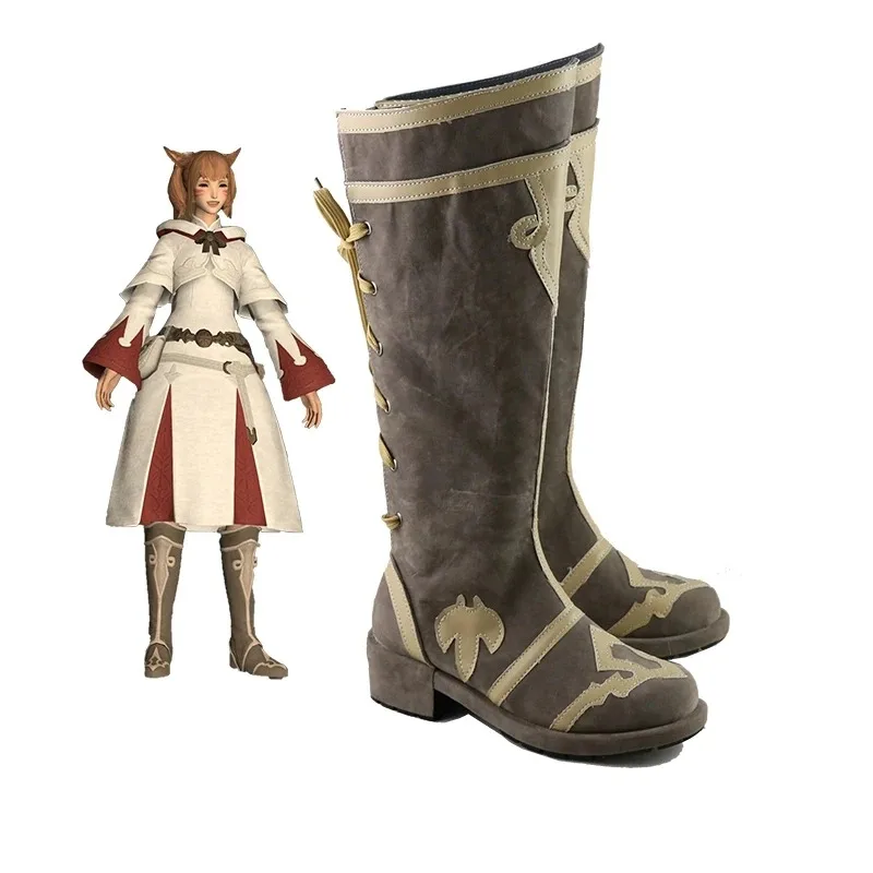 FF14 الأبيض ماجيك زي مدرسي هالوين كرنفال حفلة تأثيري أحذية الأحذية زي