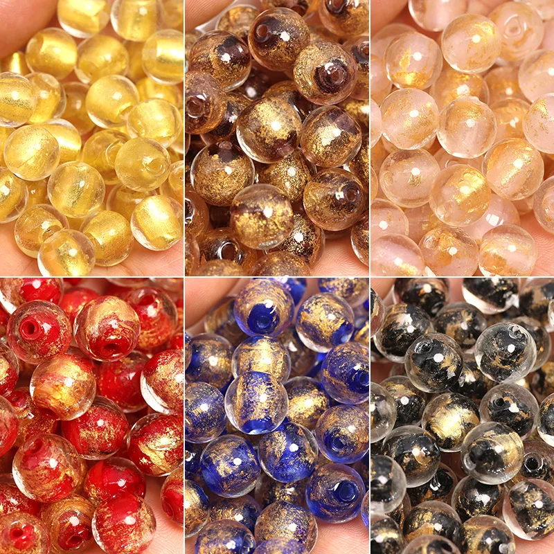 Round 8mm 10mm Handmade Lampwork Glass Loose Beads for Jewelry Necklace Earring Making DIY Crafts Findings