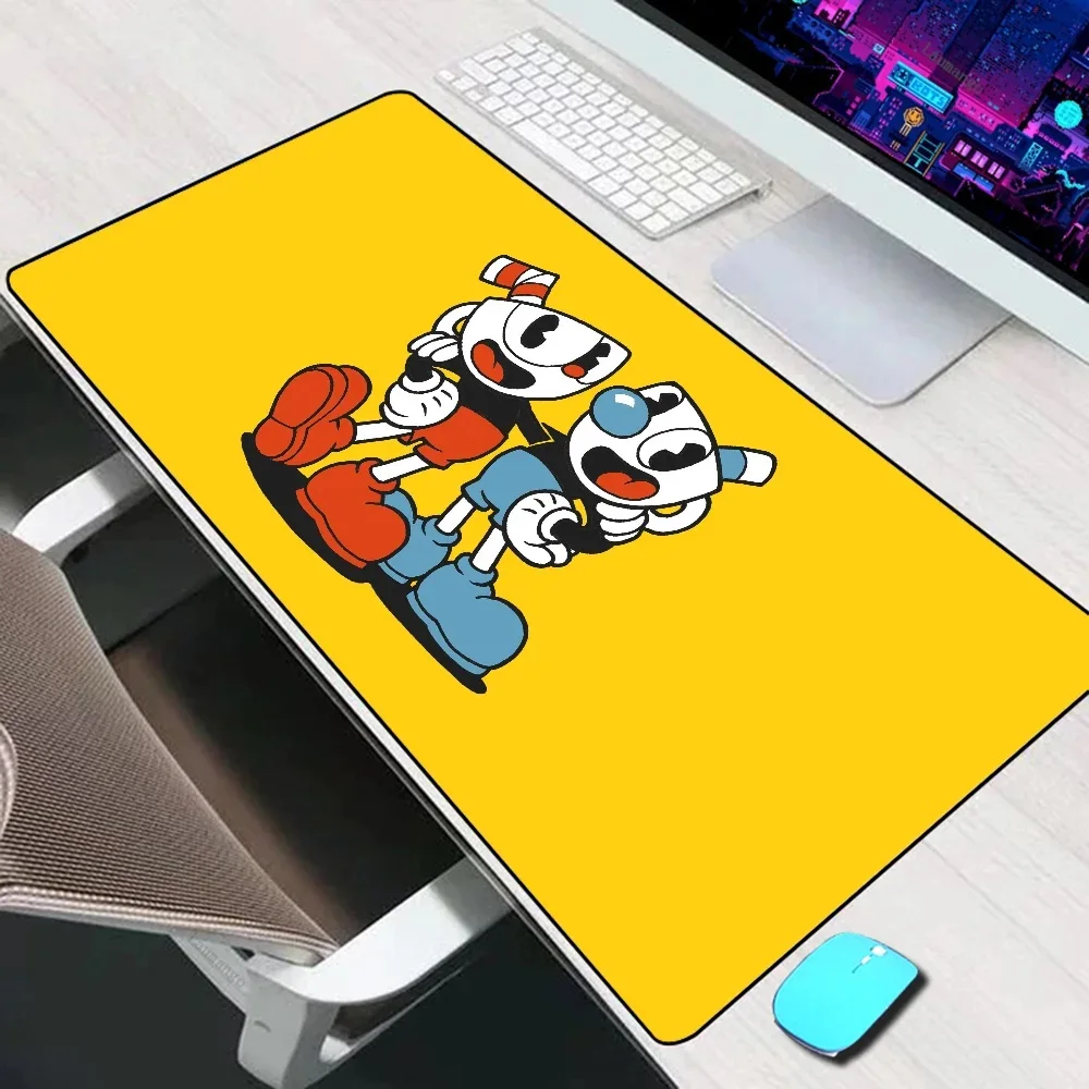 Cuphead Large Mouse Pad Gaming Accessories Mouse Mat Keyboard Mat PC Gamer Desk Pad Silicone Computer Mousepad Laptop Mausepad