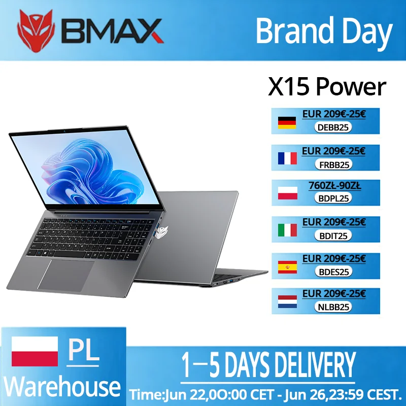 BMAX X15 Power: Intel Core i3-8109U con Intel Iris Plus Graphics 655, con 16 GB de RAM, un SSD de 512 GB y el sistema operativo Windows 11.