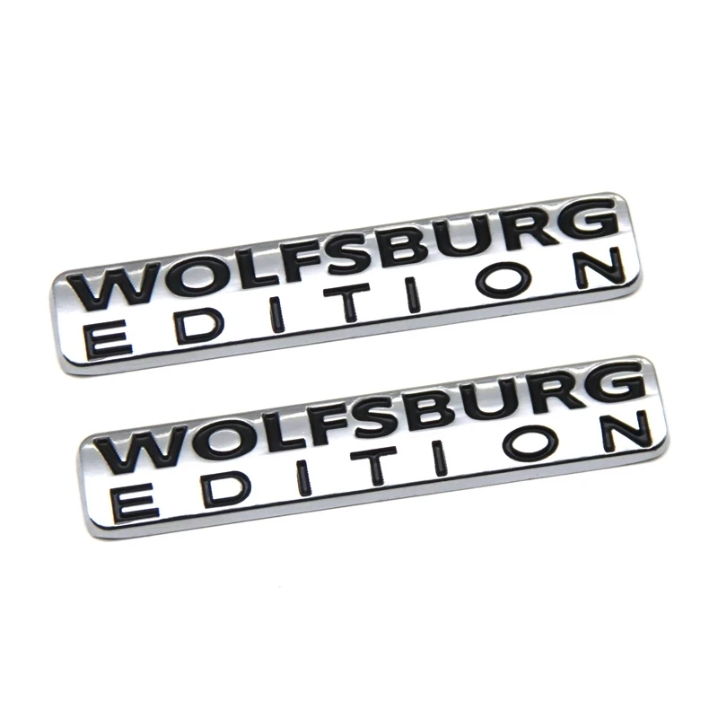 Metal Chrome WOLFSBURG EDITION Car Trunk Rear Fender Emblem Badge Decal Stickers