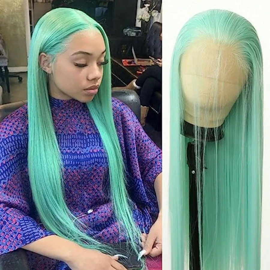 

Зеленый парик MInt Green Wig 13X4 HD, прямой, с фронтальной шнуровкой, предварительно сформированный, без клея, синтетический, светло-зеленый, для повседневного использования и косплея, распродажа.