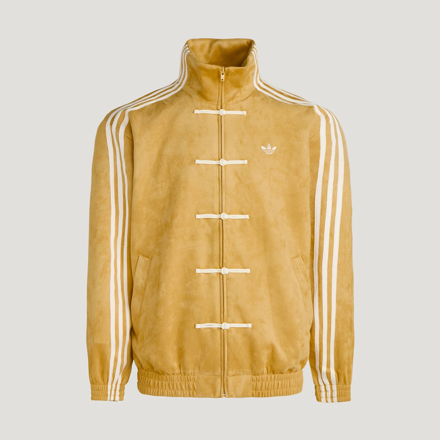 Adidas genuine clover men's and women's standing collar long sleeved loose casual jacket KT3851 image 3
