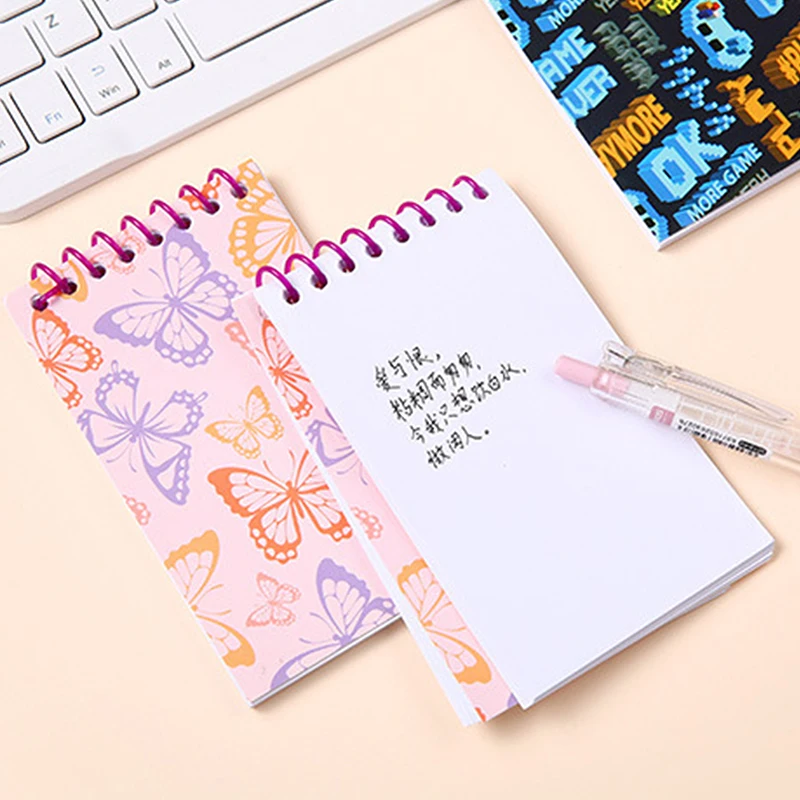 1PC Color Printed Pattern Notebook Portable Coil Empty Page Hand Account Notepad School Office Student Notebook Planner Supplies