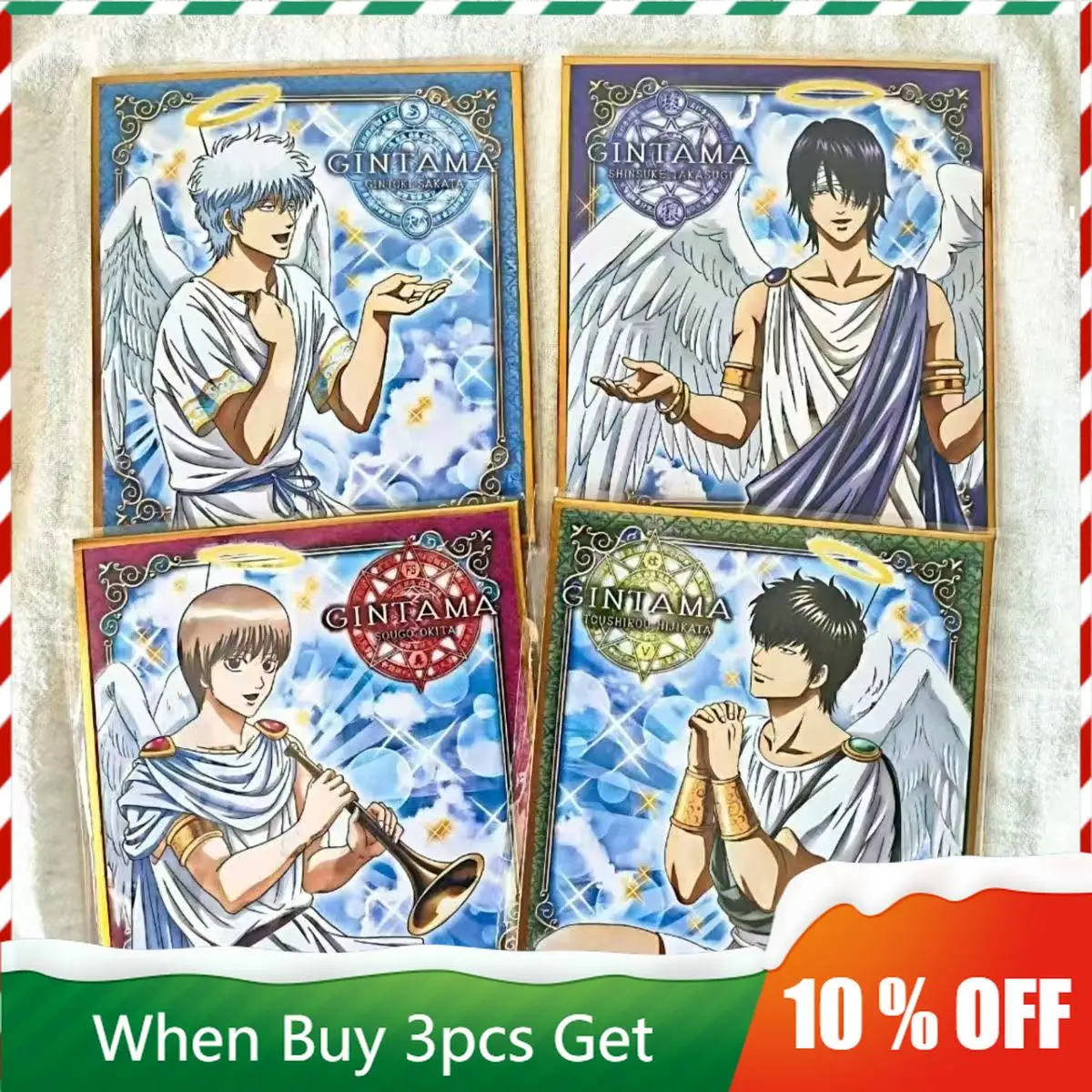 

Gintama Anime Peripherals Gintoki Sakata Figurine Shikishi Board Shinpachi Shimura Art Paper Shinsuke Takasugi Color Paper Toys