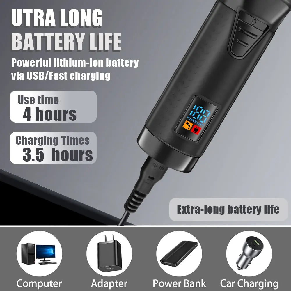 Catega wiederaufladbarer Haarschneider, kabelloser Bart-Haarschneider für Männer, leistungsstarke elektrische Haarschneidemaschine, verstellbarer Haarschnitt