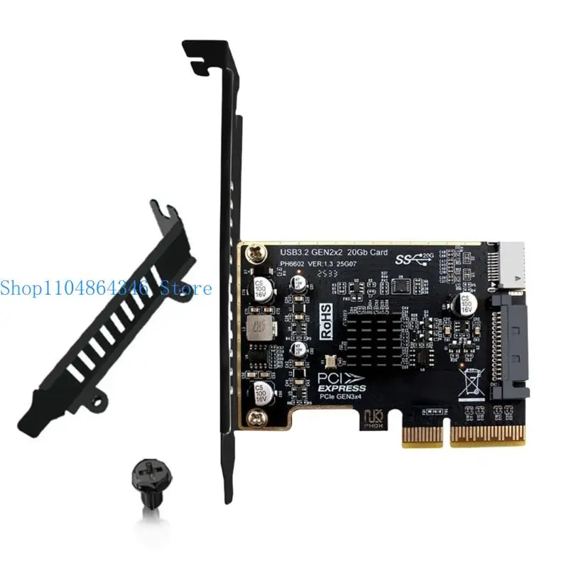 

5asd PCIe USB C Expansion Card 1700MB/s Speed 15Pin Power Supply For Desktop Computer Hardware Upgrades
