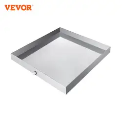 VEVOR Multi-Size Washing Machine Pan Stainless Steel Drip Drain Floor Overflow Catch With Welded Corners Drain Adapter Home Use